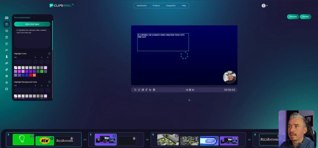 ClipsReel AI video editor