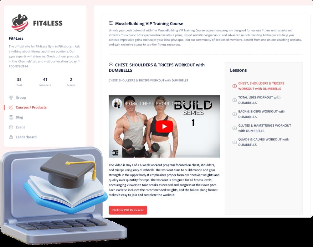 sell courses inside aitribes