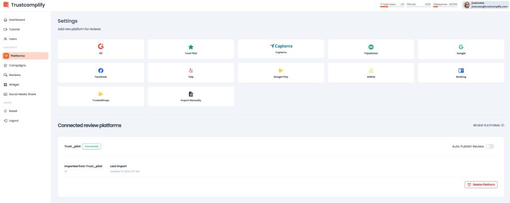 TrustComplify Dashboard