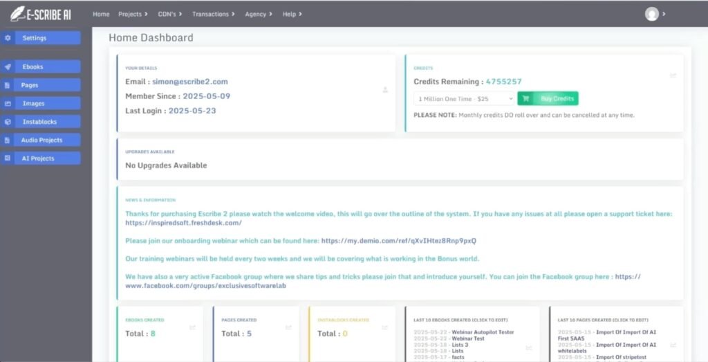 escribe2.0 members area