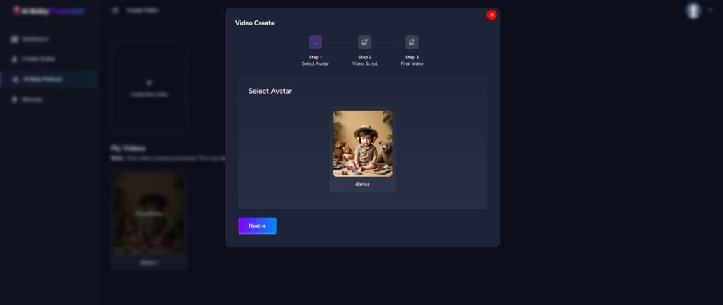 ai baby podcast video creation