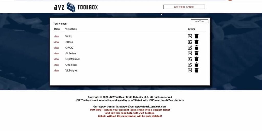 JVZToolbox dashboard