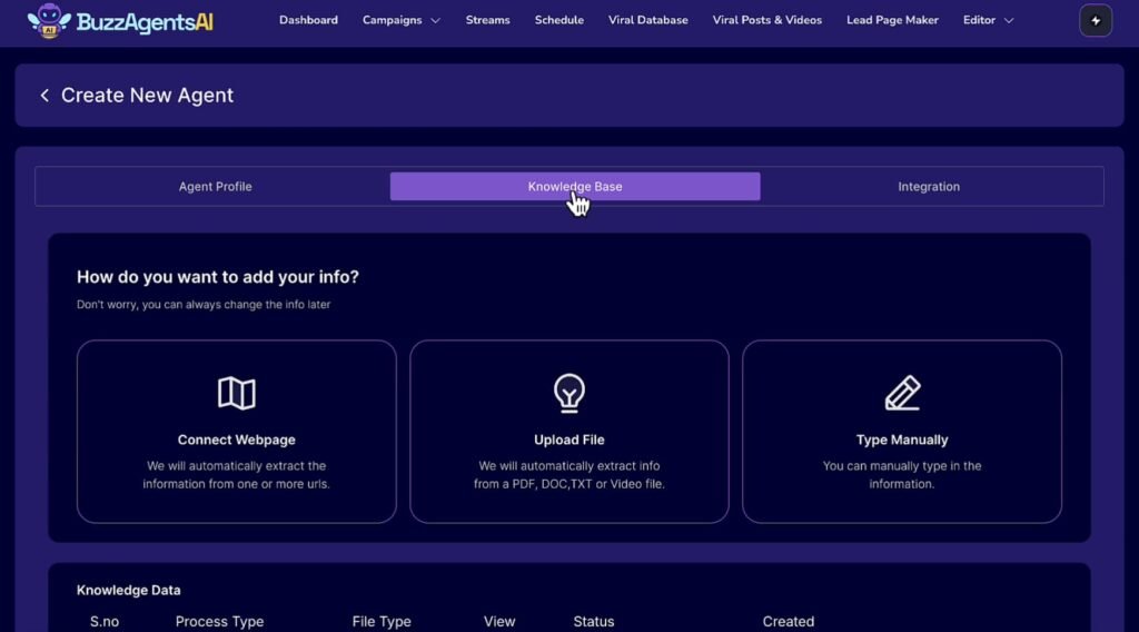 Buzz Agents AI dashboard