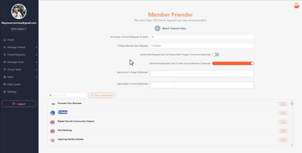 Leads Miner PRO member friender