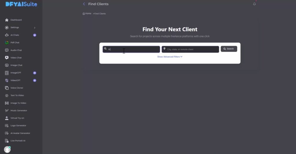 dfy ai suite client finder
