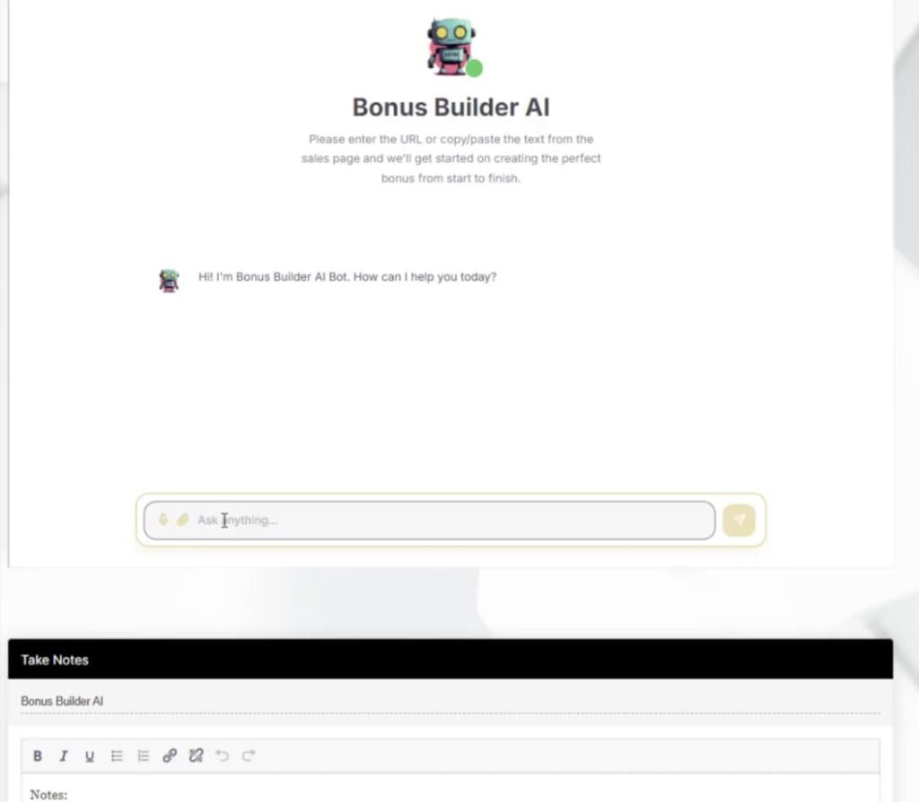 Bonus Builder AI dashboard