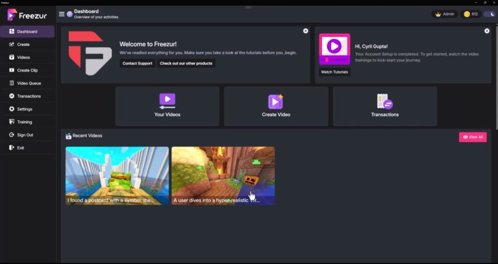 freezur dashboard