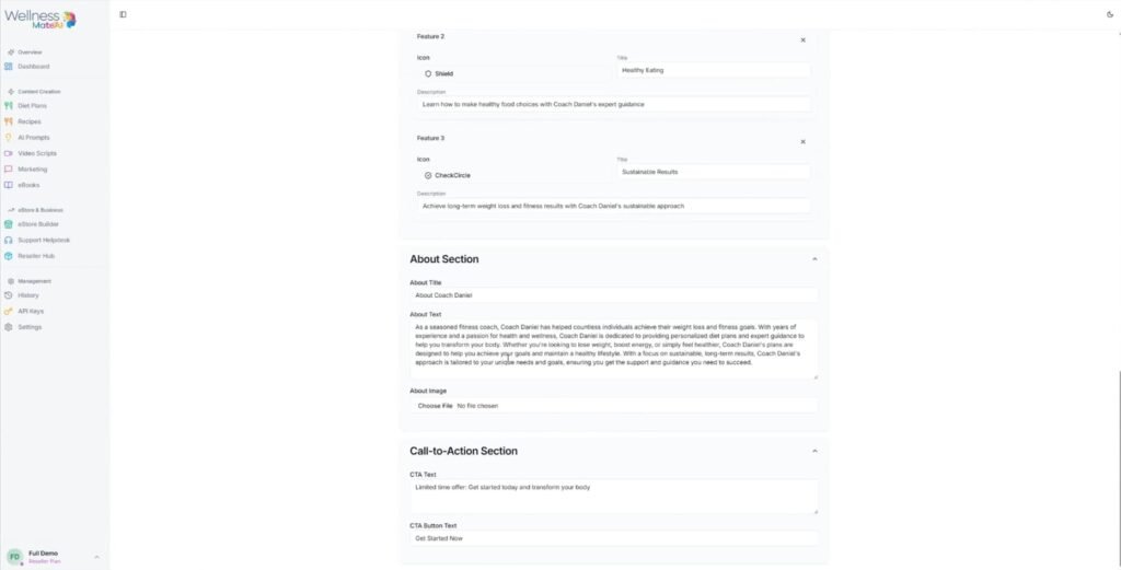 WellnessMate Ai sales page creation