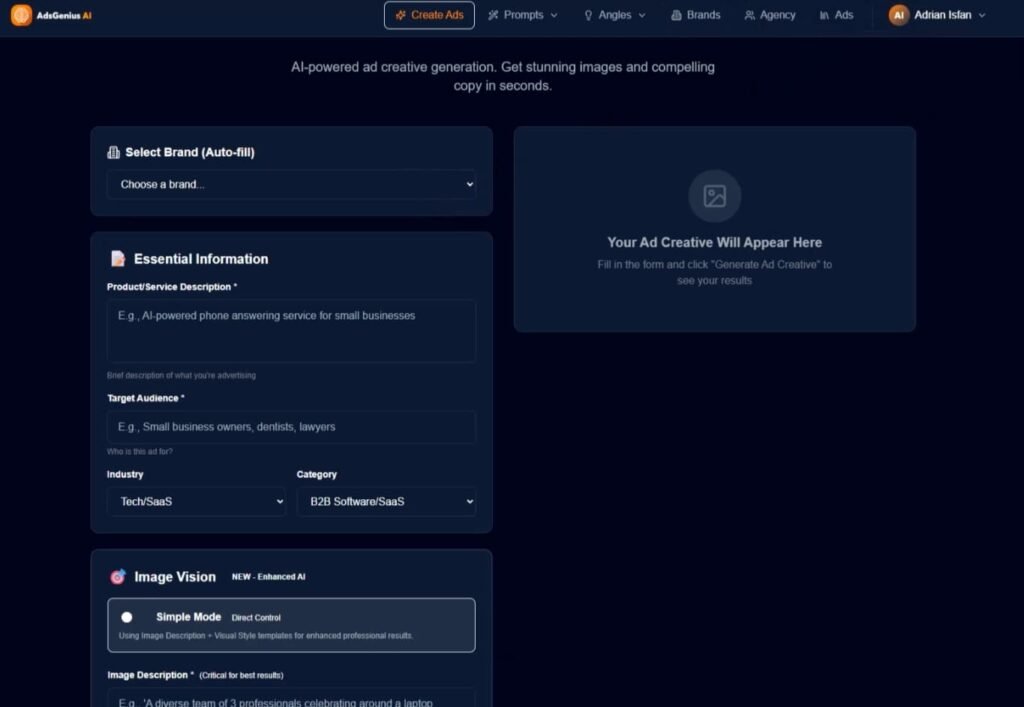 adgenius ai dashboard