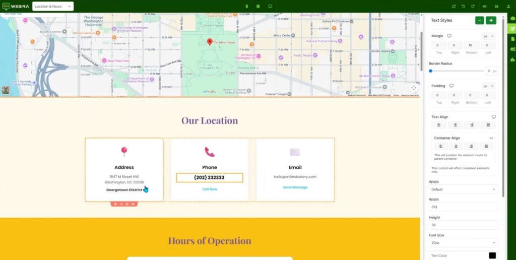 webira editing options
