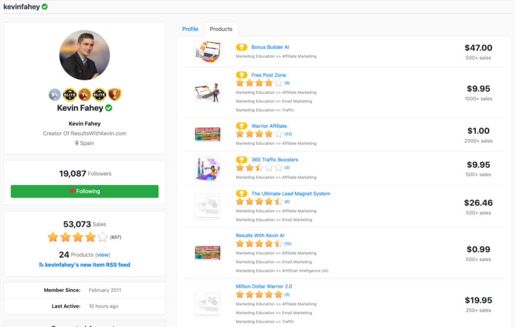 kevin fahey vendor profile