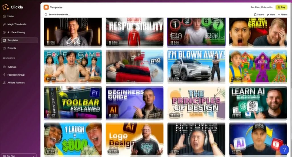 clickly thumbnail templates