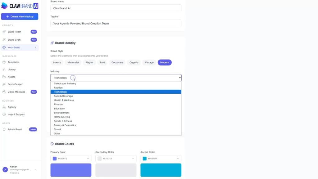 claw brand ai dashboard