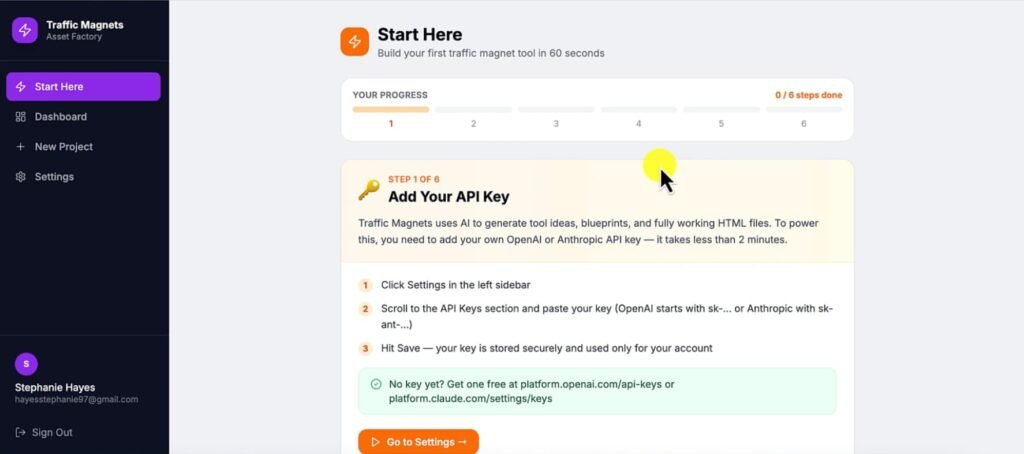Traffic Magnets dashboard