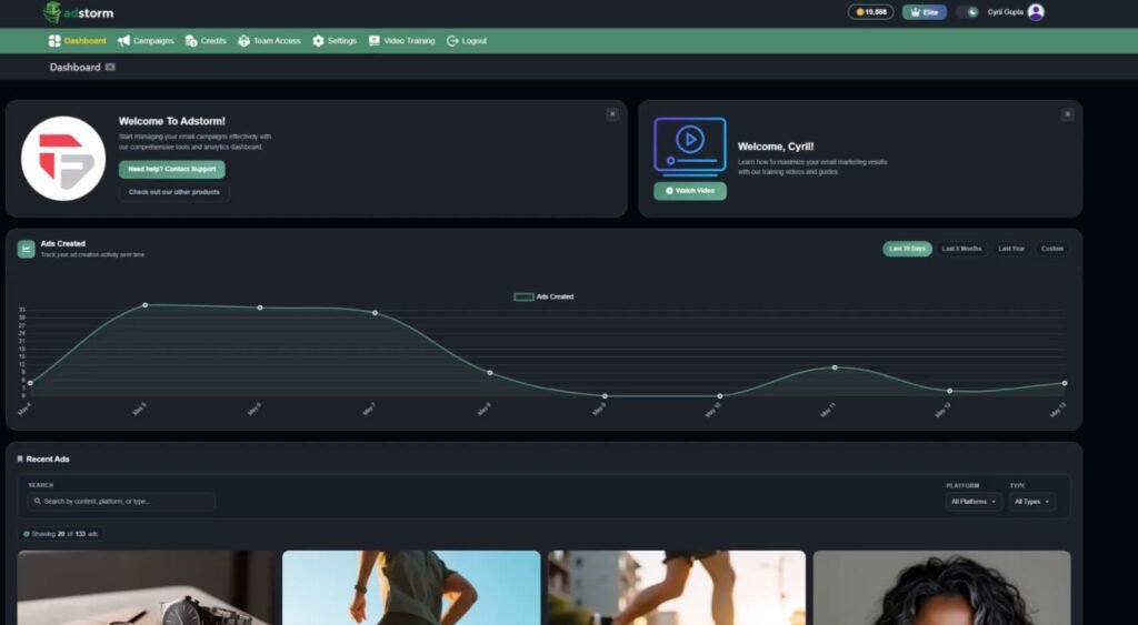 adstorm dashboard