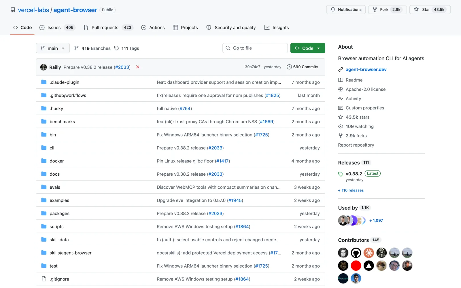 Agent Browser skill on GitHub (vercel-labs/agent-browser)
