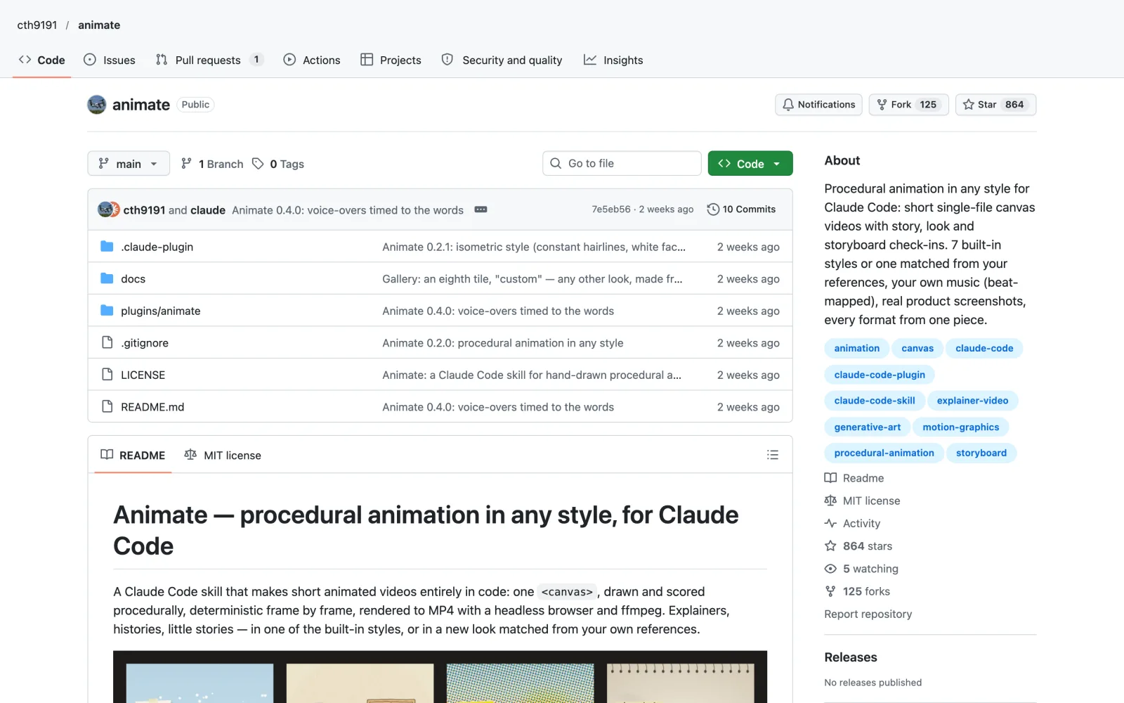 Animate skill on GitHub (cth9191/animate)