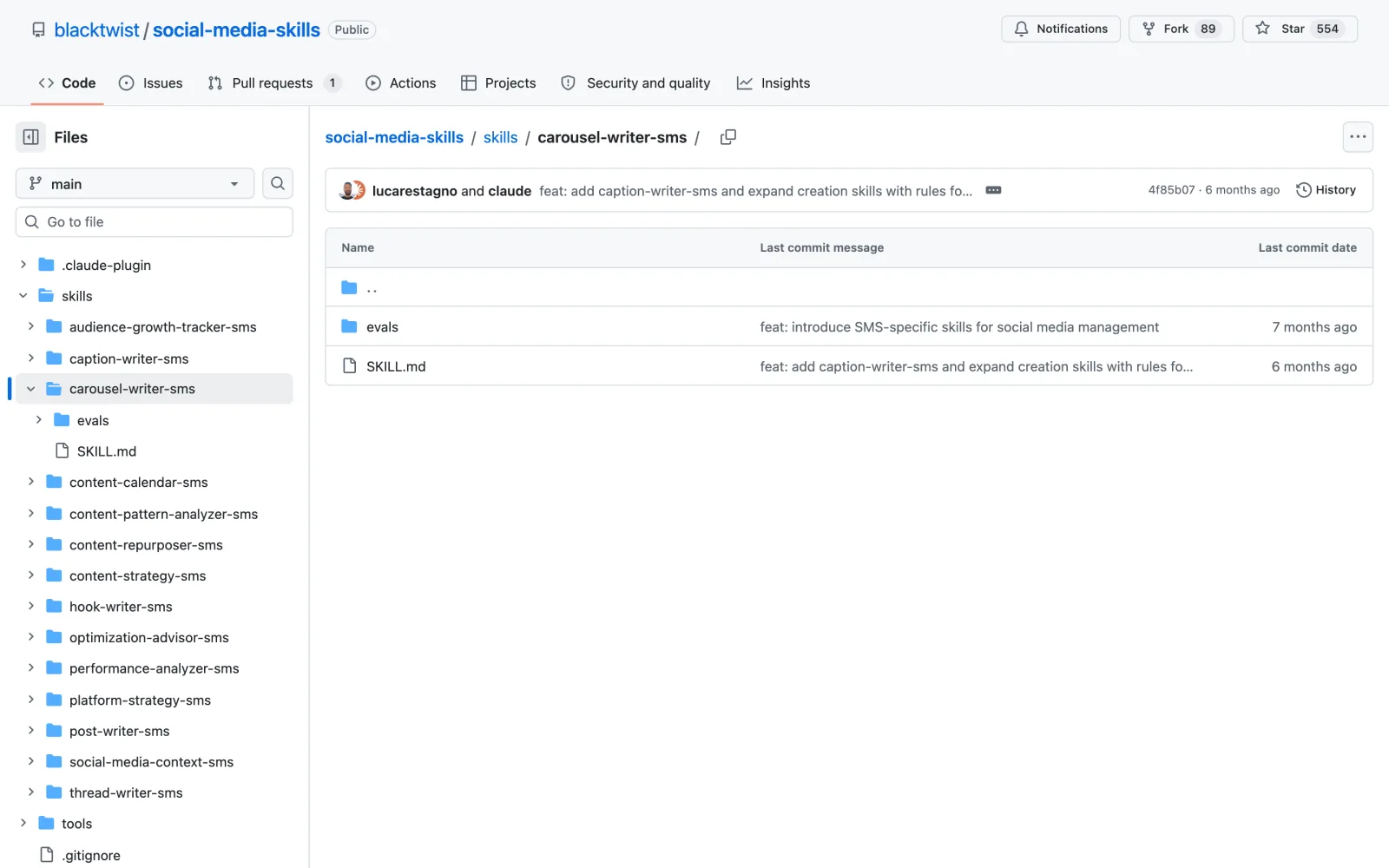 Carousel Writer skill on GitHub (blacktwist/social-media-skills)
