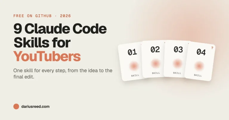 Claude Code Skills for YouTubers 2026: 9 Free Skills From Idea to Edit