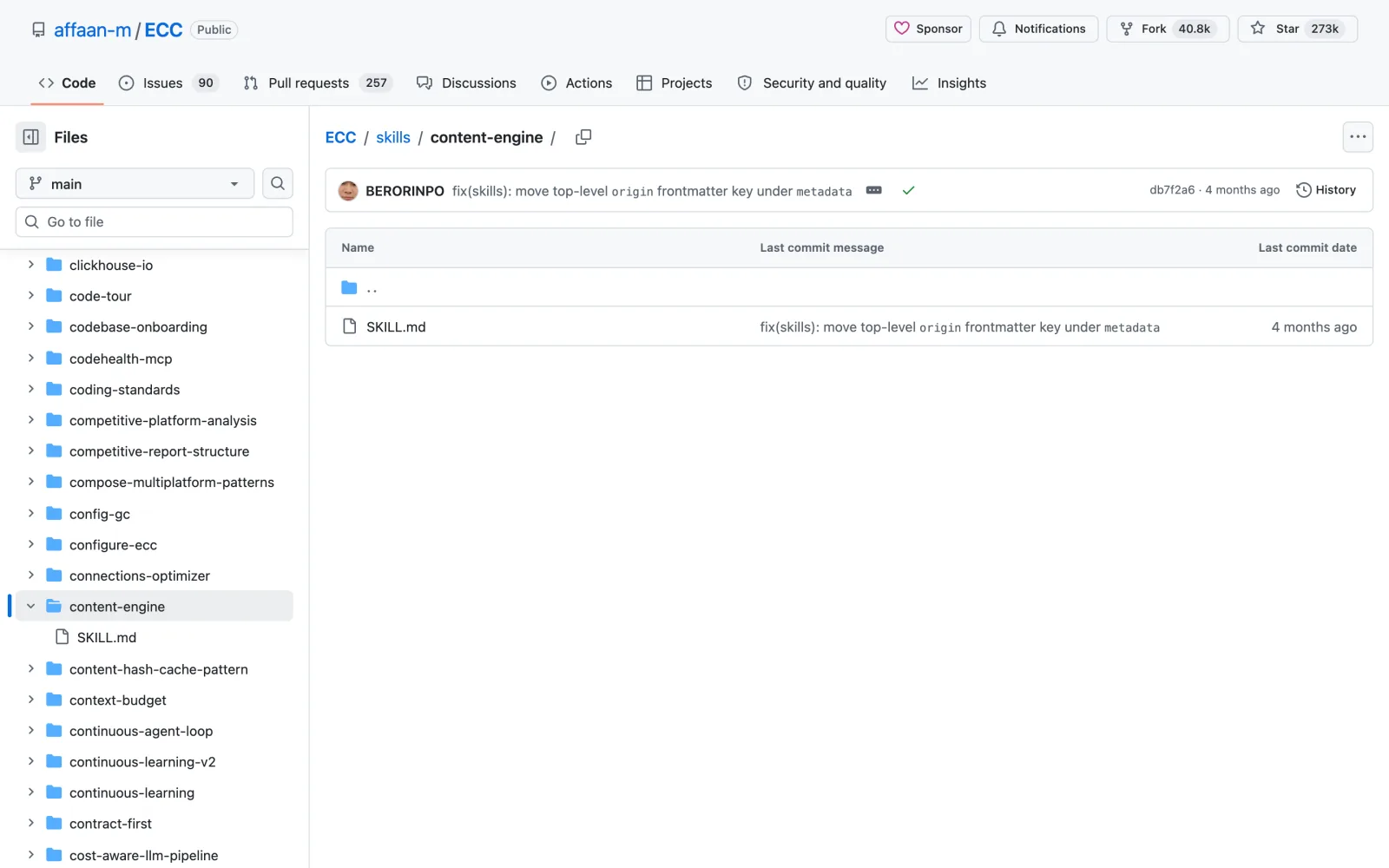 Content Engine skill on GitHub (affaan-m/ecc)