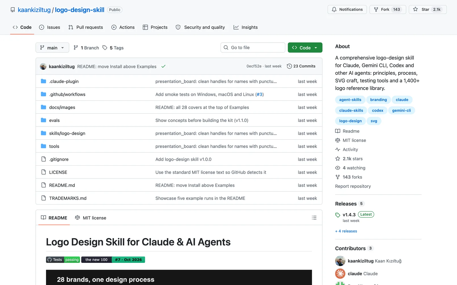 Logo Design Skill for Claude on GitHub (kaankiziltug/logo-design-skill)