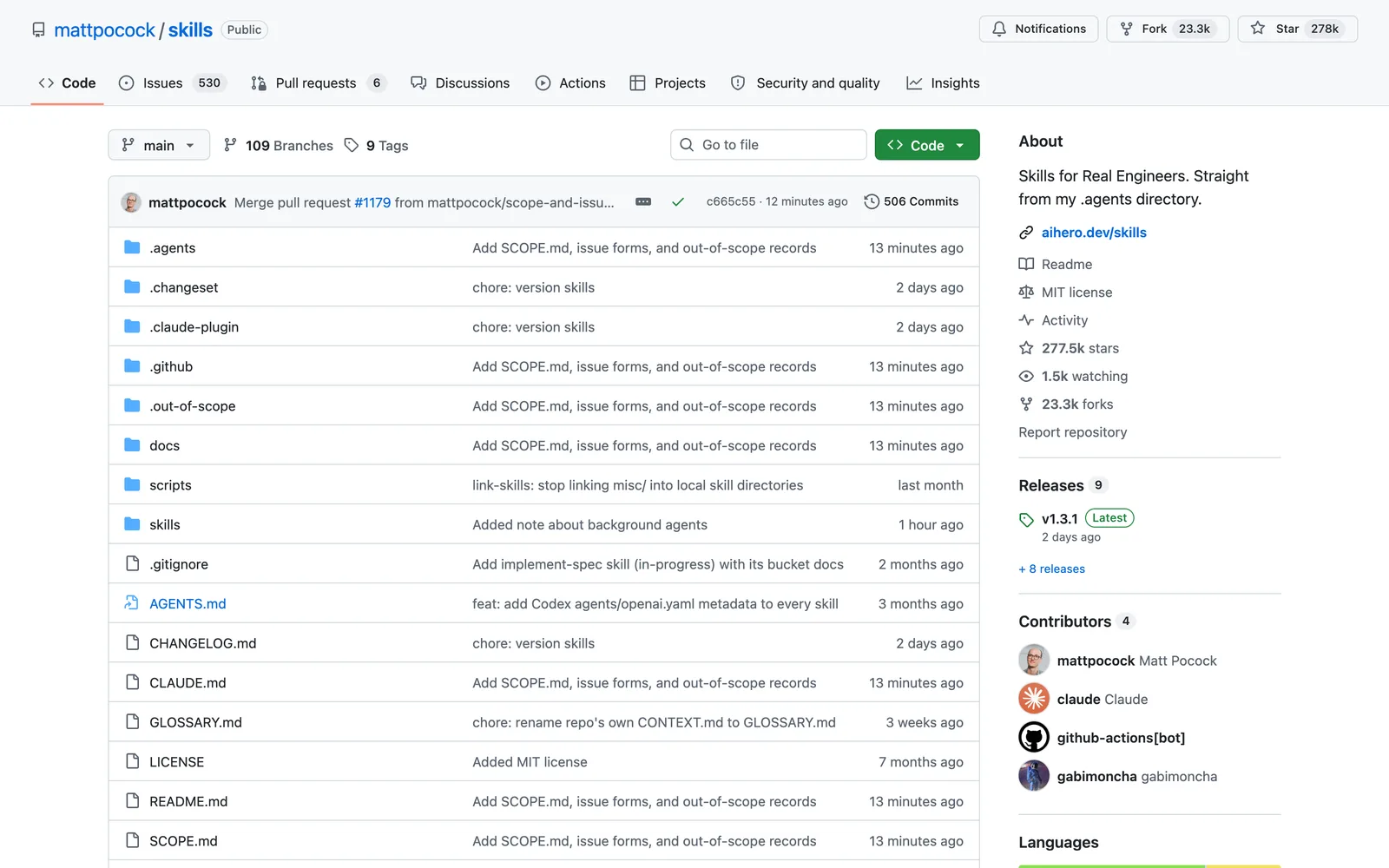PR and Chief of Staff skills on GitHub (mattpocock/skills)